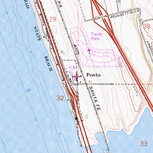 Topographic Map of Ponto, CA