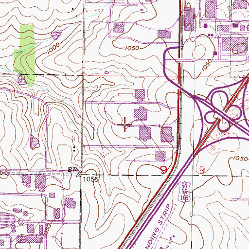 Topographic Map of Park-Len Industrial Estates, KS