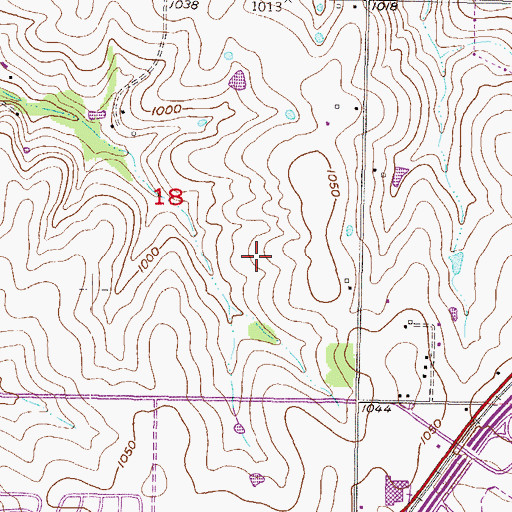 Topographic Map of Renner Business Park, KS