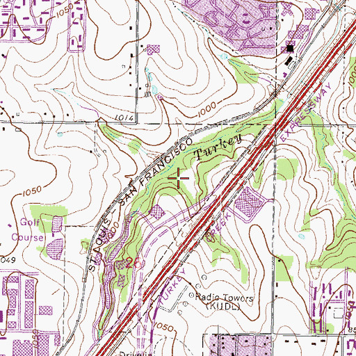 Topographic Map of Westbrook Business Park, KS