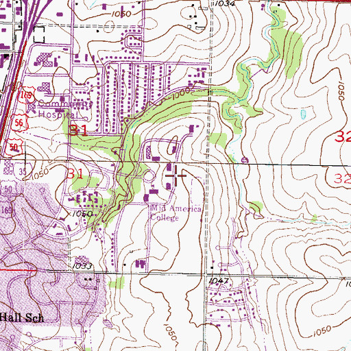 Topographic Map of Harvest Prayer Sculpture and Campus Mall, KS