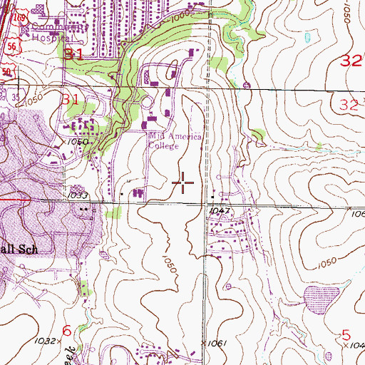 Topographic Map of Pioneer Stadium, KS