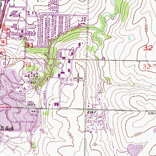 Topographic Map of Williams Field, KS