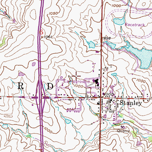 Topographic Map of Blue Valley Academy, KS