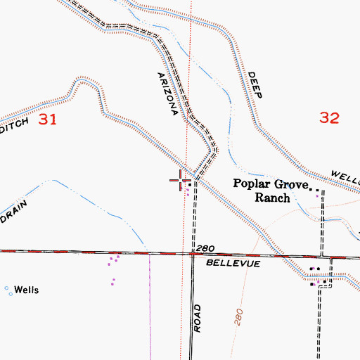 Topographic Map of Poplar Grove Ranch, CA