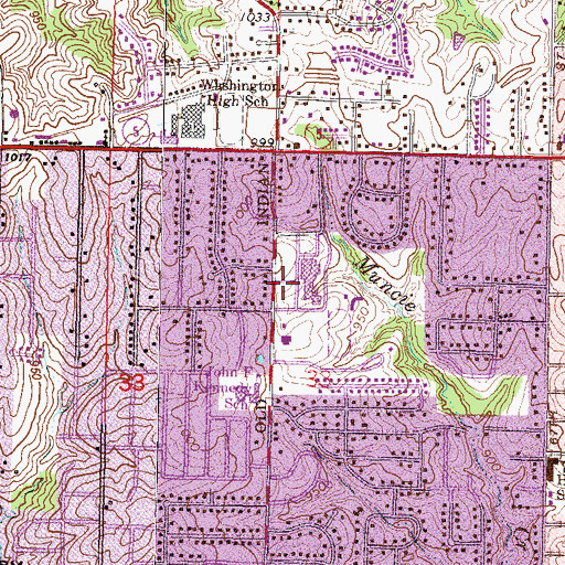 Topographic Map of Dwight D. Eisenhower Middle School, KS