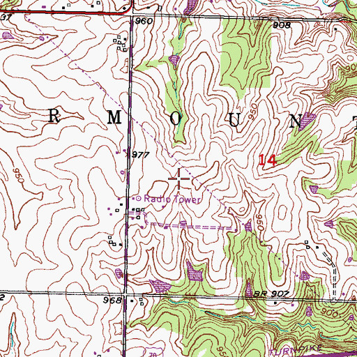 Topographic Map of Glenwood Ridge Elementary School, KS
