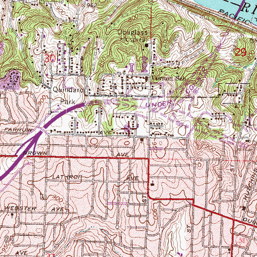 Topographic Map of Quindaro Elementary School, KS