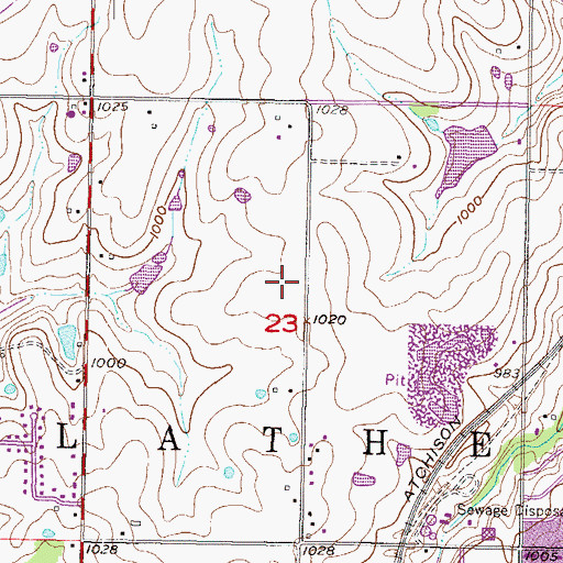 Topographic Map of Ravenwood Elementary School, KS