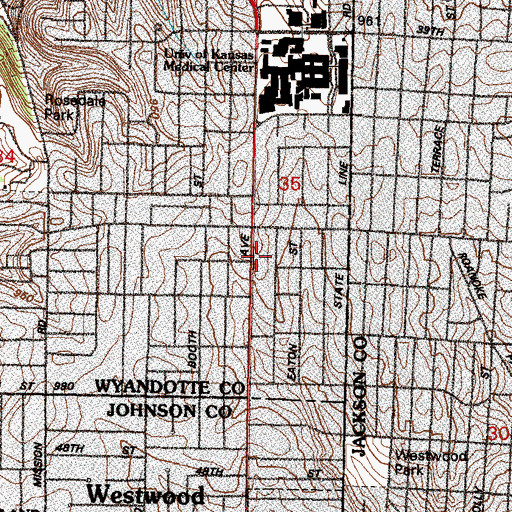 Topographic Map of School of Metaphysics, KS