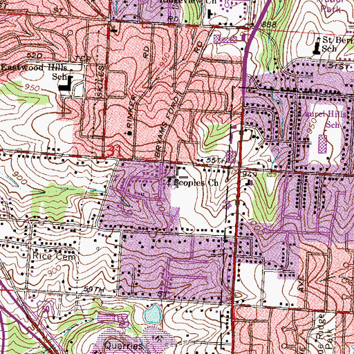 Topographic Map of Association of Fundamental Ministers and Churches, MO