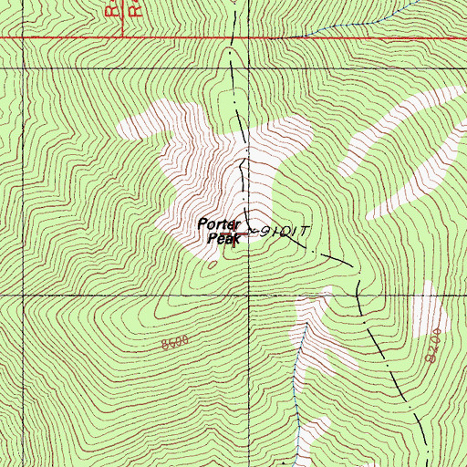 Topographic Map of Porter Peak, CA