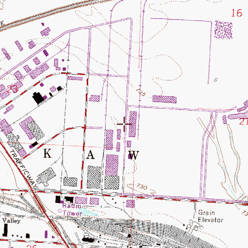Topographic Map of Kansas City Missouri Public School District Library and Media Center, MO