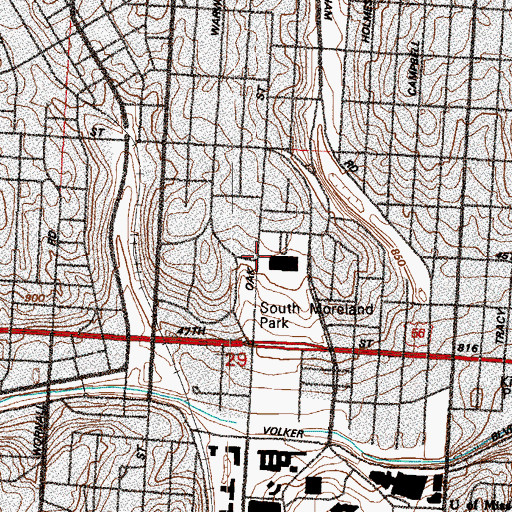 Topographic Map of Spencer Art Reference Library, MO