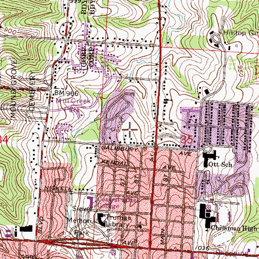 Topographic Map of Vaile Mansion, MO