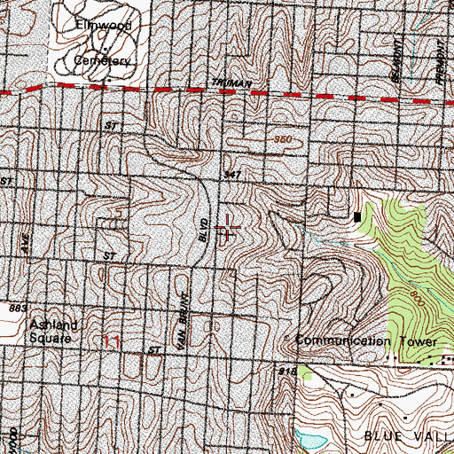 Topographic Map of Apostolic Church of God, MO