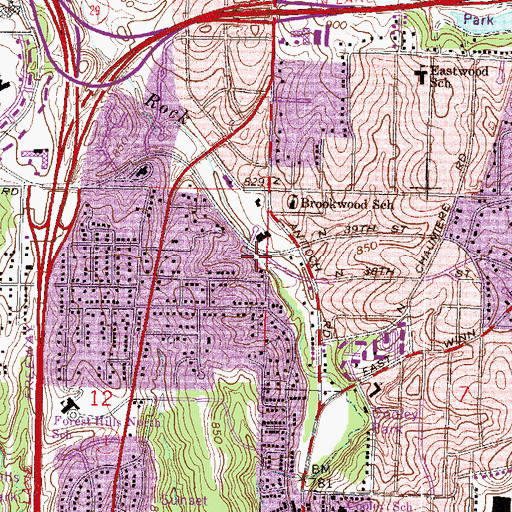 Topographic Map of Avondale Baptist Church, MO