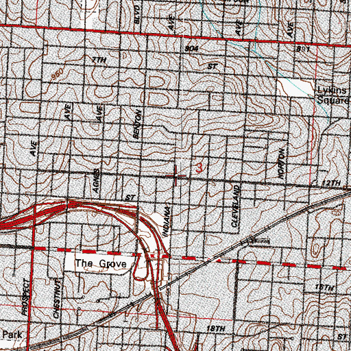 Topographic Map of Bales Baptist Church, MO