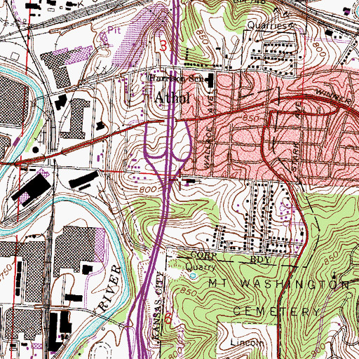Topographic Map of Beaumont Baptist Church, MO