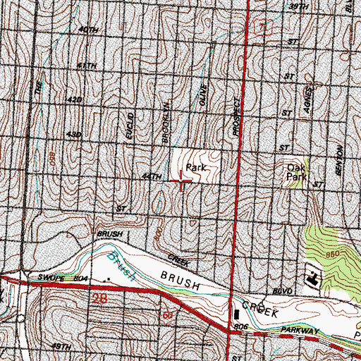 Topographic Map of Berean Bible Church, MO