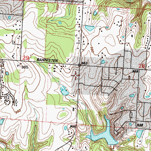 Topographic Map of Besonia Baptist Church, MO