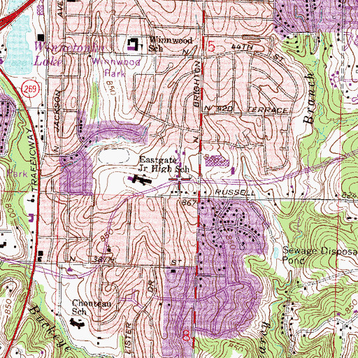 Topographic Map of Bethel United Church of Christ, MO