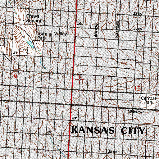 Topographic Map of Bethlehem Antioch Baptist Church, MO