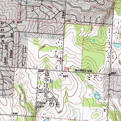Topographic Map of Calvary Assembly of God Church, MO