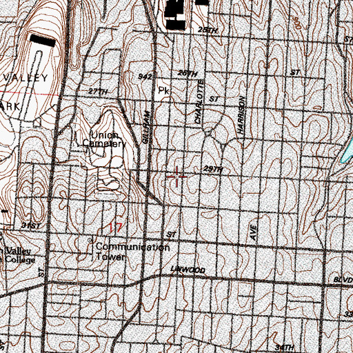 Topographic Map of Calvary Temple Baptist Church, MO