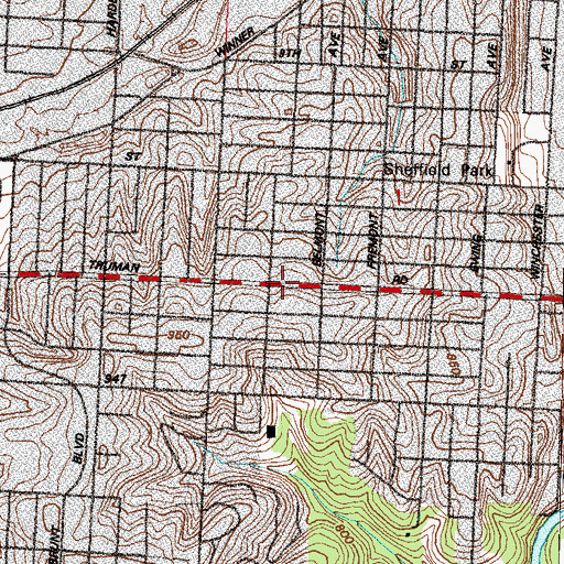 Topographic Map of Calvary Temple Church, MO