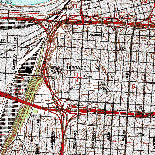 Topographic Map of Cathedral of the Immaculate Conception, MO