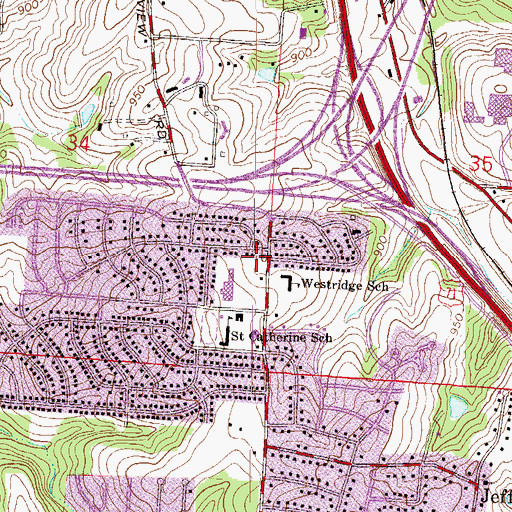 Topographic Map of Center of Islamic Education in North America, MO