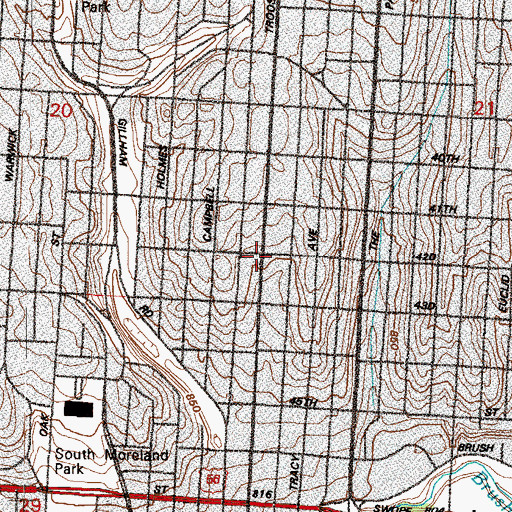 Topographic Map of Christ Centered Fellowship Church, MO