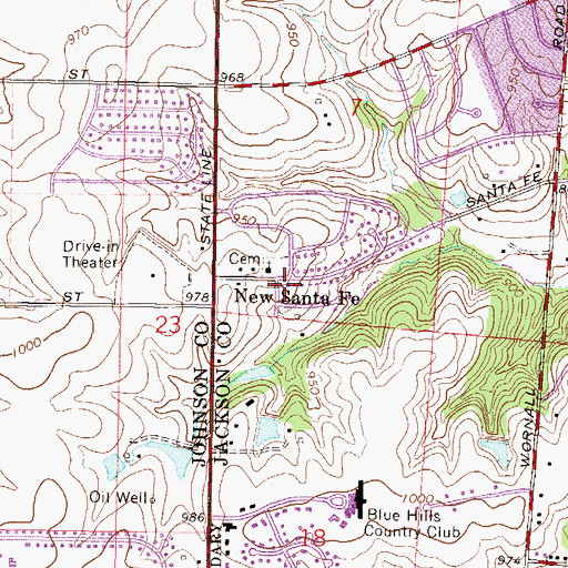 Topographic Map of Christ Presbyterian Church, MO