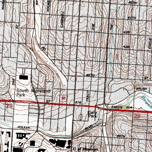 Topographic Map of Christian Fellowship Baptist Church, MO