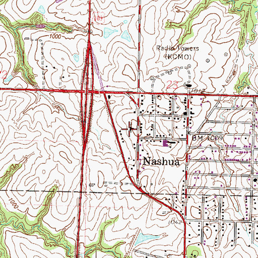 Topographic Map of Church of Christ, MO