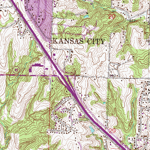 Topographic Map of Church Of Christ of Roanridge, MO