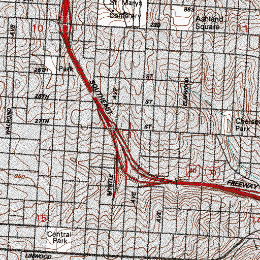 Topographic Map of Church of Christ Pentecostal, MO