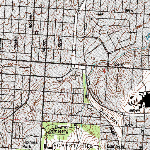 Topographic Map of Church of the Nazerene, MO