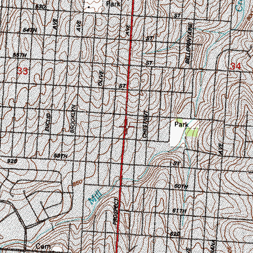 Topographic Map of Greater Faith Missionary Baptist Church, MO