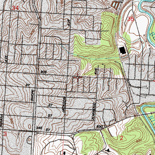 Topographic Map of Greater Solid Rock Missionary Baptist Church, MO