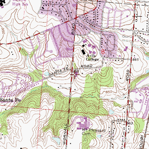 Topographic Map of Greek Orthodox Church of the Annunciation, MO