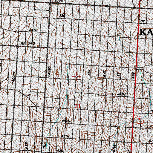 Topographic Map of Gregg Tabernacle African Methodist Episcopal Church, MO