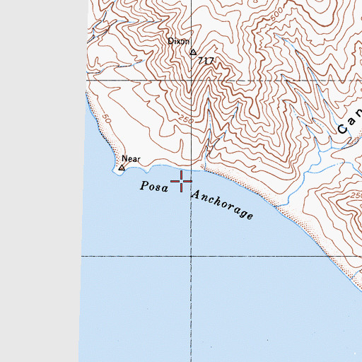 Topographic Map of Posa Anchorage, CA