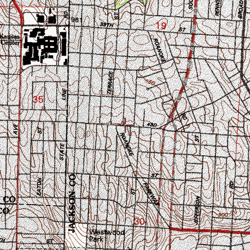 Topographic Map of Guardian Angels Church, MO