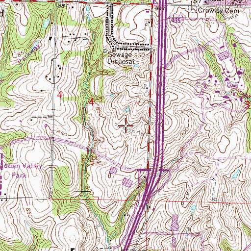 Topographic Map of Harvest Church, MO