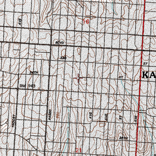 Topographic Map of Harvest Ministries, MO