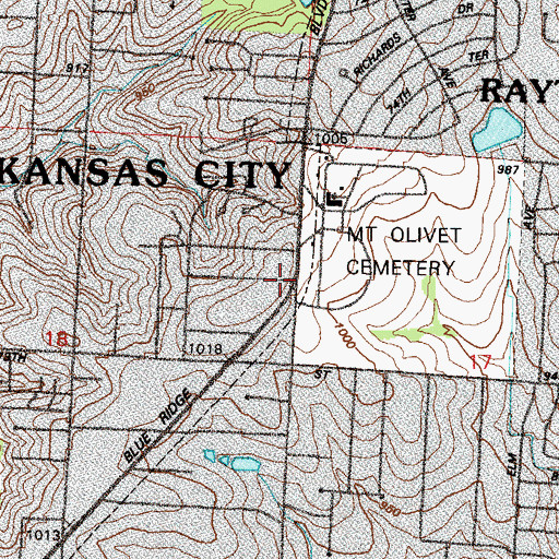 Topographic Map of Heart of America Christian Fellowship Church, MO
