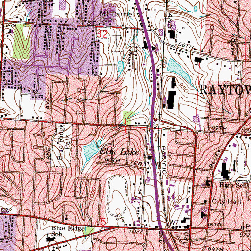 Topographic Map of Heartland Community Church, MO