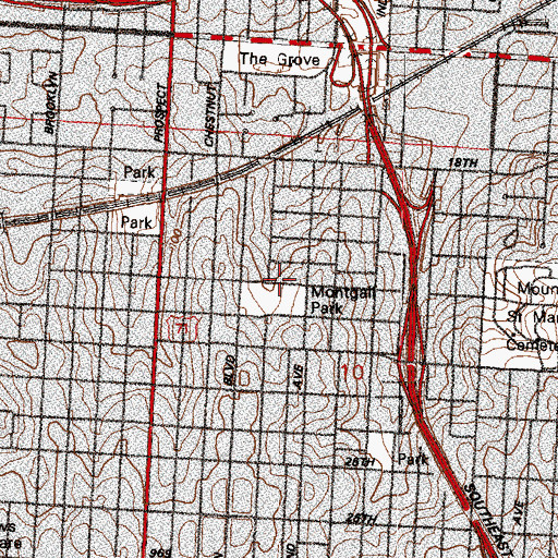Topographic Map of Holy Deliverance Church, MO